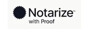 Notarize with Proof logo, remote online notary platform