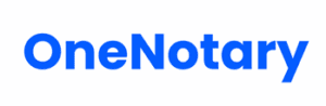 OneNotary logo, remote online notary platform