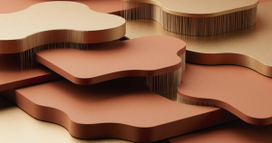 Featured image for "Why My Email List Stopped Making Sales". Stacked terracotta and pale gold planes pull apart into fine filaments under sharp geometric shadows.