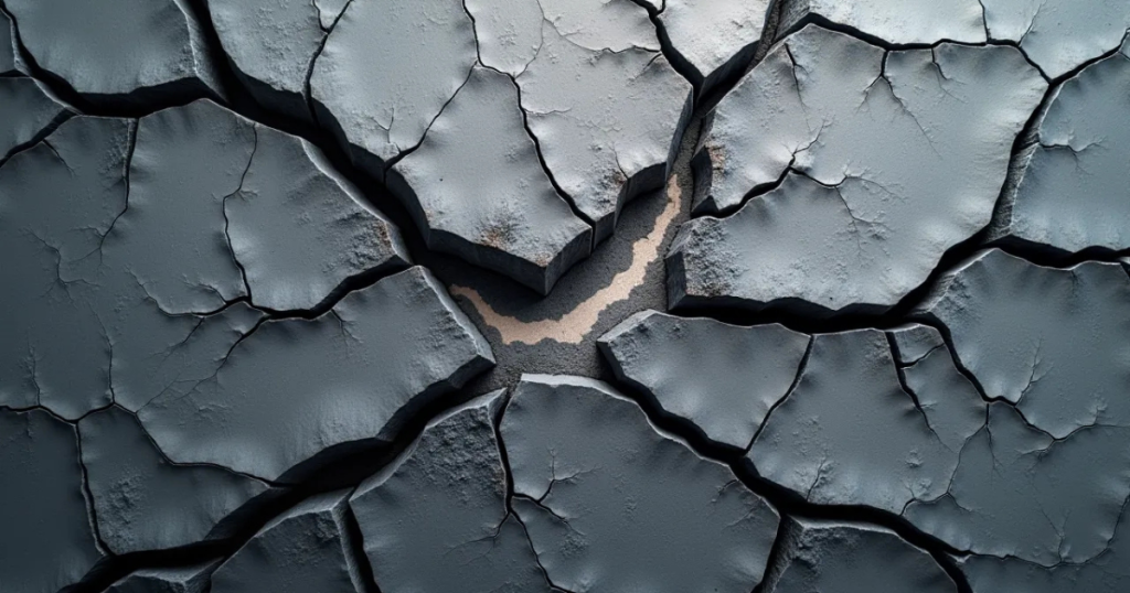 Featured image for "Profit Over Prevention": Fractured slate surface splitting apart to reveal a pale seam beneath.