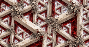 Featured image for "The Label Was the Decision": Pale cracked stone tiles with glowing red fissures running between them